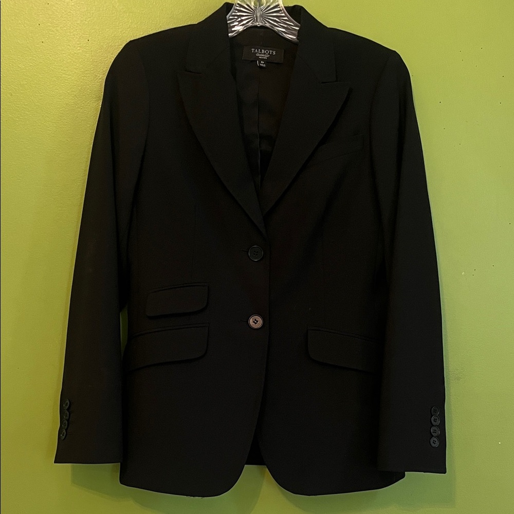 Talbots Black Classic 2 Button Blazer